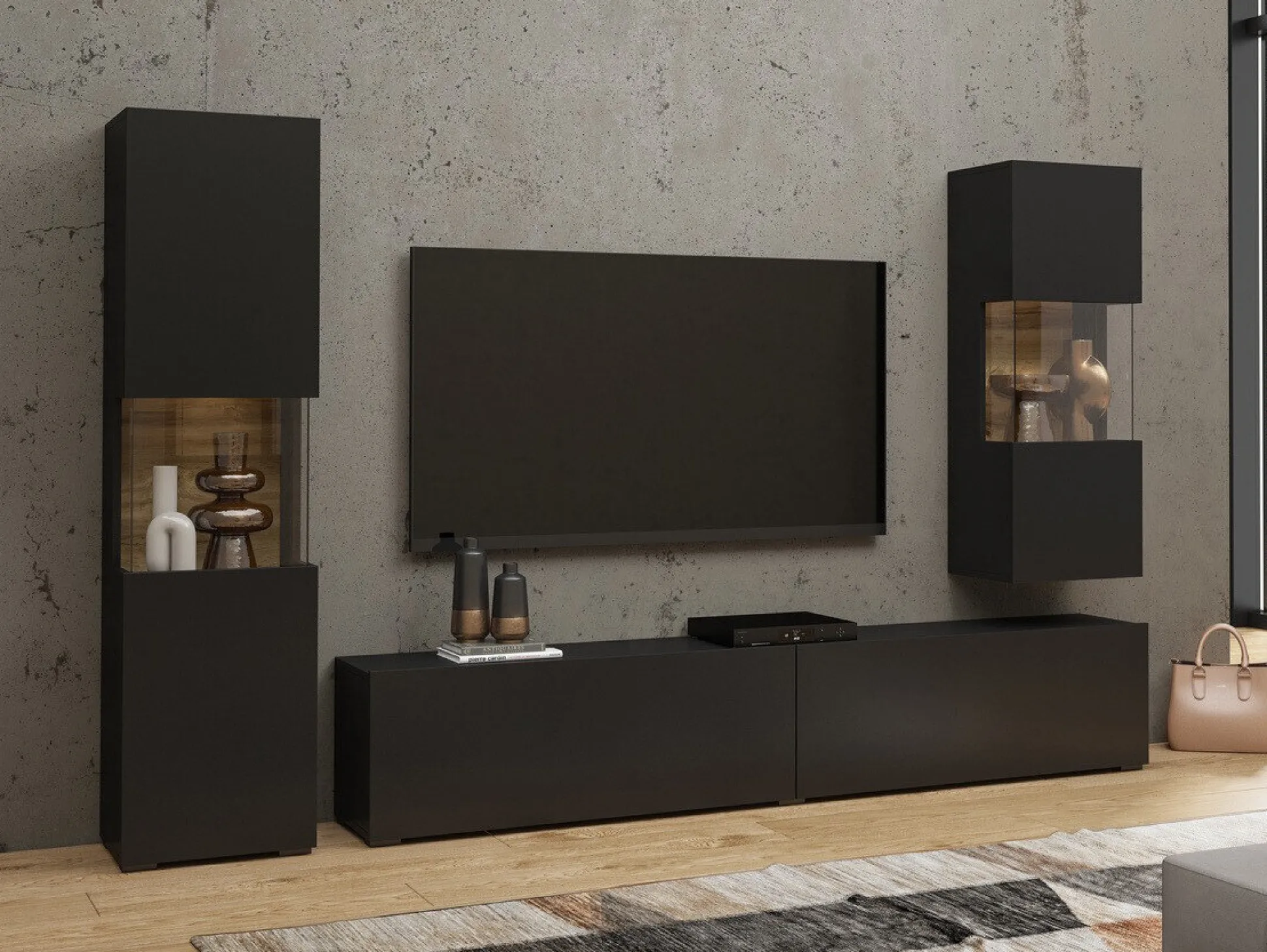 Vægskab Revmiru 101 (Sort + Wotan eg)